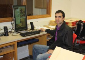 student at computer