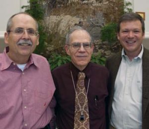 group photo with Ted Cochrane center, Mark Wetter left, Ken Cameron right