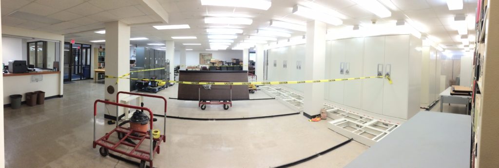 herbarium stacks under construction